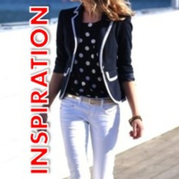 Jackets & Blazers - Navy blazer/white trim. M, apx 10